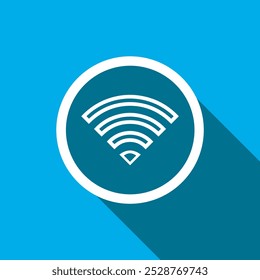 Wi-Fi-Symbol-Vektor. Drahtloser Icon-Vektor im trendigen flachen Stil. Wifi-Symbol, Wifi-Symbol, Illustration einzeln auf blauem Hintergrund