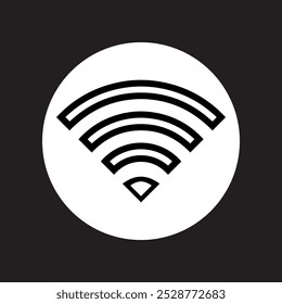 Wi-Fi-Symbolvektor. WLAN Logo Design. Wifi, Vektorsymbol-Illustration auf Kreis einzeln auf schwarzem Hintergrund