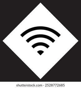 Wi-Fi-Symbolvektor. WLAN Logo Design. Wifi, Vektorsymbol-Illustration in Rhombus, einzeln auf schwarzem Hintergrund