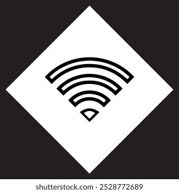 Wi-Fi-Symbolvektor. WLAN Logo Design. Wifi, Vektorsymbol-Illustration in Rhombus, einzeln auf schwarzem Hintergrund