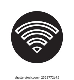 Wi-Fi-Symbolvektor. WLAN Logo Design. Wifi, Vektorsymbol-Abbildung auf Kreis, einzeln auf weißem Hintergrund