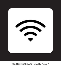 Wi-Fi-Symbolvektor. WLAN Logo Design. Wifi, Vektorsymbol-Abbildung auf quadratischem Hintergrund, einzeln auf schwarzem Hintergrund