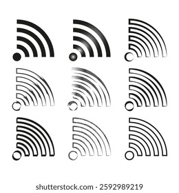 Wi Fi icon. Wireless signal symbol. Internet connection sign. Vector illustration.