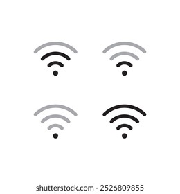 WI FI einzelne Vektorsymbole. Wifi-Symbol WLAN-Schild flache Illustration für Web und App..eps