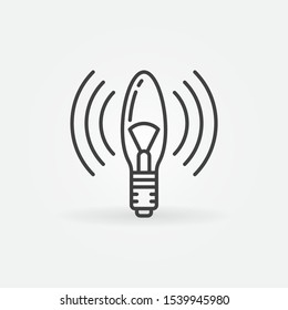 Wi Fi Light Bulb concept vector icon or symbol in thin line style