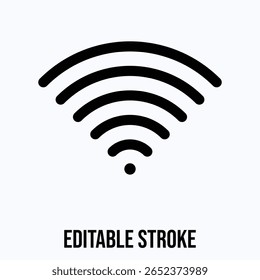 Ícone Linear Wi Fi Para Interface Do Usuário, Ícone De Traçado Editável De Vetor Isolado.