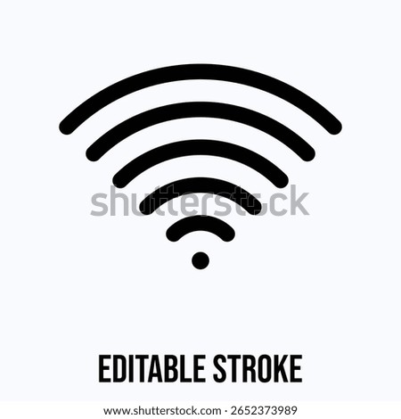 Wi fi Lineal Icon For User Interface, Isolated Vector Editable Stroke Icon.