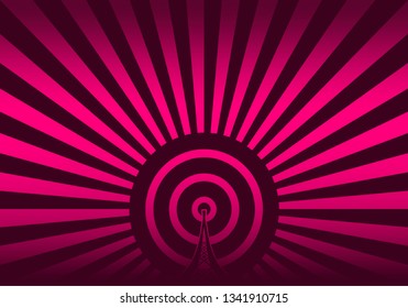 Wi Fi Network Symbol . Mobile gadgets technology relative illustration. Gradient rays background
