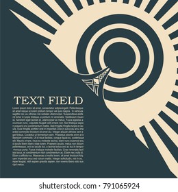 Wi Fi Network Symbol. Mobile gadgets technology relative image. Sun rays background. Field for text. Brochure, report or leaflet design template.