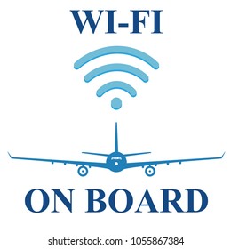 Wi fi on the board of a plane  concept