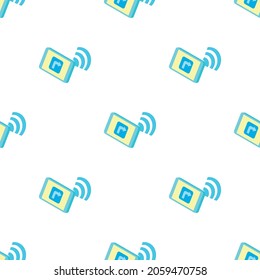 Wi Fi en el patrón de teléfono textura de fondo transparente repetición de papel tapiz vector geométrico