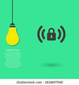 Wi fi password vector icon , lorem ipsum Flat design