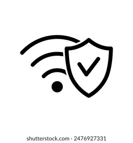 wi fi protect icon vector 