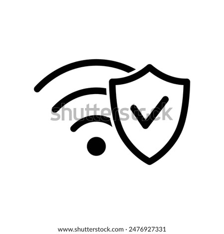wi fi protect icon vector 