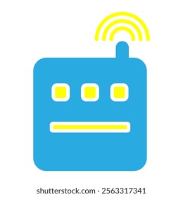 Wi Fi rauter icon with radio wave signal vector illustration background.