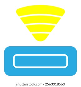 Wi Fi rauter icon with radio wave signal vector illustration background.