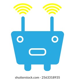 Wi Fi rauter icon two with radio wave signal vector illustration background.