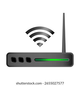 Roteador Wi-Fi. Ícone do dispositivo de Internet. Símbolo de conexão de rede. Gráfico de modem vetorial.