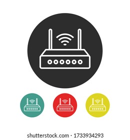 wi fi router line icon, vector illustration