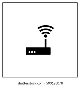 Wi fi router Vector Icon.