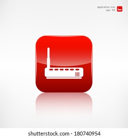 Wi fi router web icon. Application button.