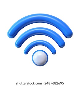 Wi Fi sign in 3D style isolated on a white background. Wireless network icon or technology wifi.vector illustration