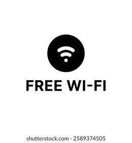 WI FI Sign Free Rounded Black