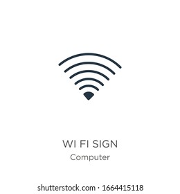 Wi fi sign icon vector. Trendy flat wi fi sign icon from computer collection isolated on white background. Vector illustration can be used for web and mobile graphic design, logo, eps10