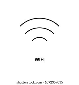 wi fi signal icon. Element of simple web icon with name for mobile concept and web apps. Thin line wi fi signal icon can be used for web and mobile on white background