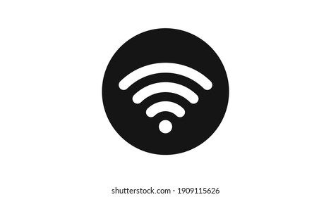 Wi Fi signal Icon Flat Style Isolated Vector Illustration
