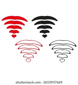 Wi Fi signal icons. Wireless network symbol. Internet connection Vector. Communication technology graphic.