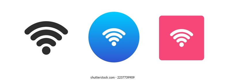 Wi fi signal internet connection wireless network cyberspace communication icon set vector flat illustration. Wifi zone antenna power website digital navigation remote access mobile transmission