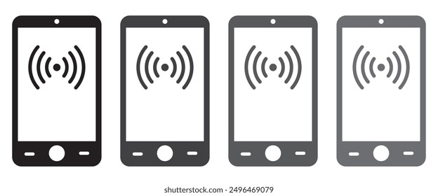 Wi fi, signal set icon isolated on white background. Status bar symbol modern, simple, vector, icon for website design, mobile app, UI.