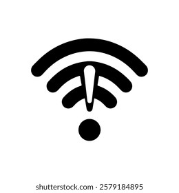 Wi fi symbol with exclamation mark. No signal internet icon. No wifi sign icon vector illustration design on white background.