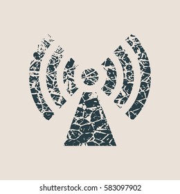 Wi Fi Symbol icon. Mobile gadgets technology relative image. Grunge style vector illustration
