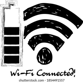Wi fi themed vector print design.