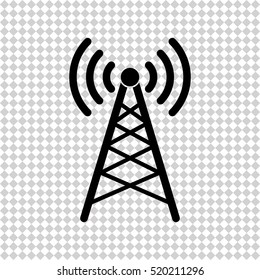 wi fi tower - black  vector icon