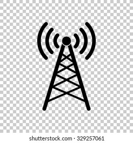 wi fi tower vector icon - black illustration