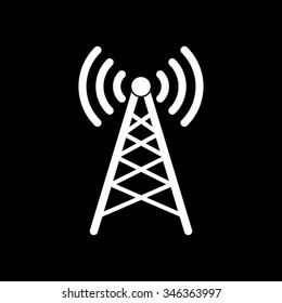 wi fi tower vector icon isolated on black