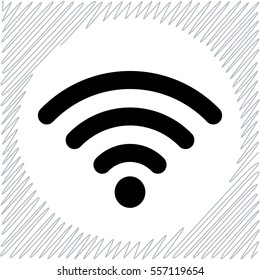 Wi fi vector icon - black  illustration