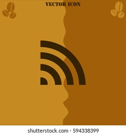 Wi fi vector  icon. Coffee symbol background.