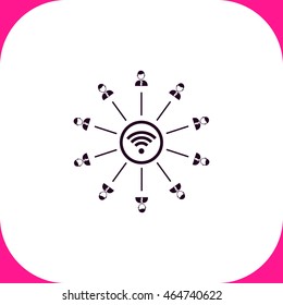 Wi fi vector icon on white background.