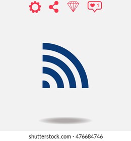 Wi fi vector icon on grey background.
