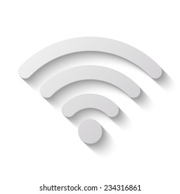 wi fi vector icon - paper illustration