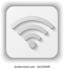 wi fi vector icon - paper button 