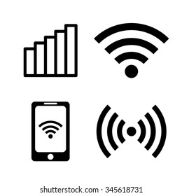 wi fi vector icon, set