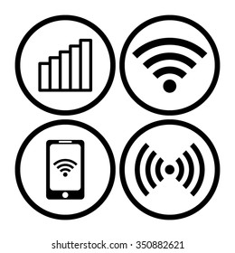 wi fi vector icon, set
