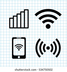 wi fi  vector icon; set
