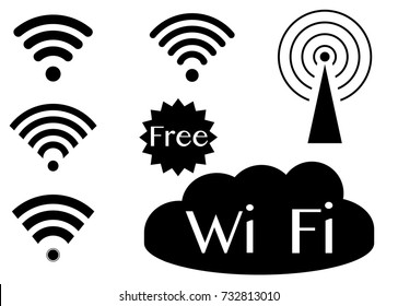 Wi Fi vector icons set