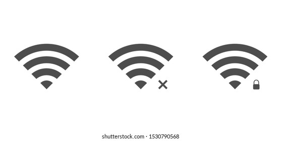 Wi fi vector icons. Wireless technology, Vector illustration